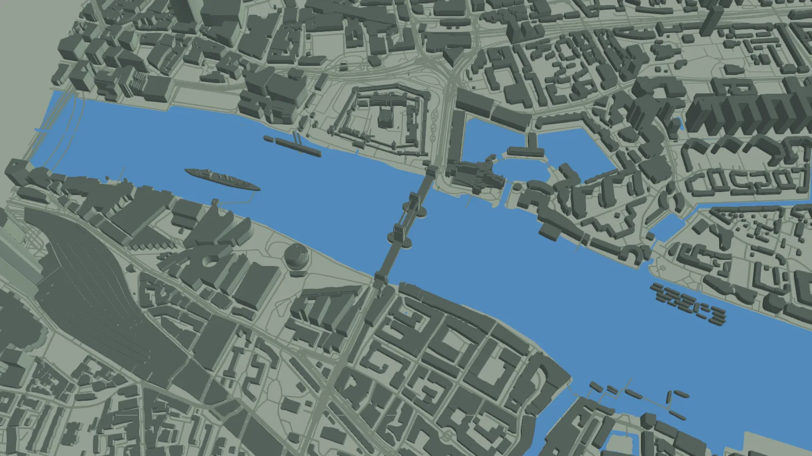 Tower Bridge and the surrounding London buildings on the SotiDo globe.