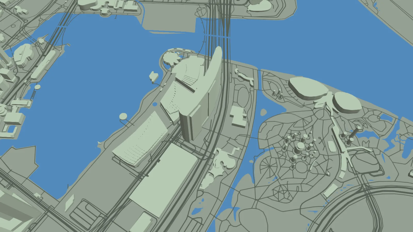 Actual SotiDo Globe browser capture centered on Singapore Marina Bay